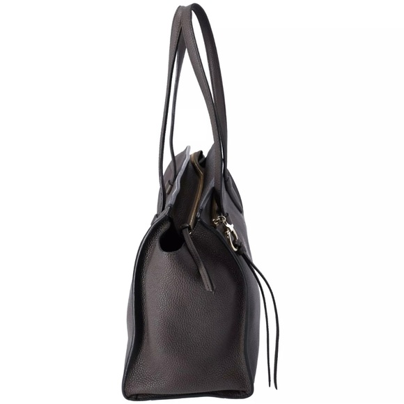 Salvatore Ferragamo Amy Medium Top Zip Shoulder Tote Bag Leather Dark Gray - Picture 4 of 11